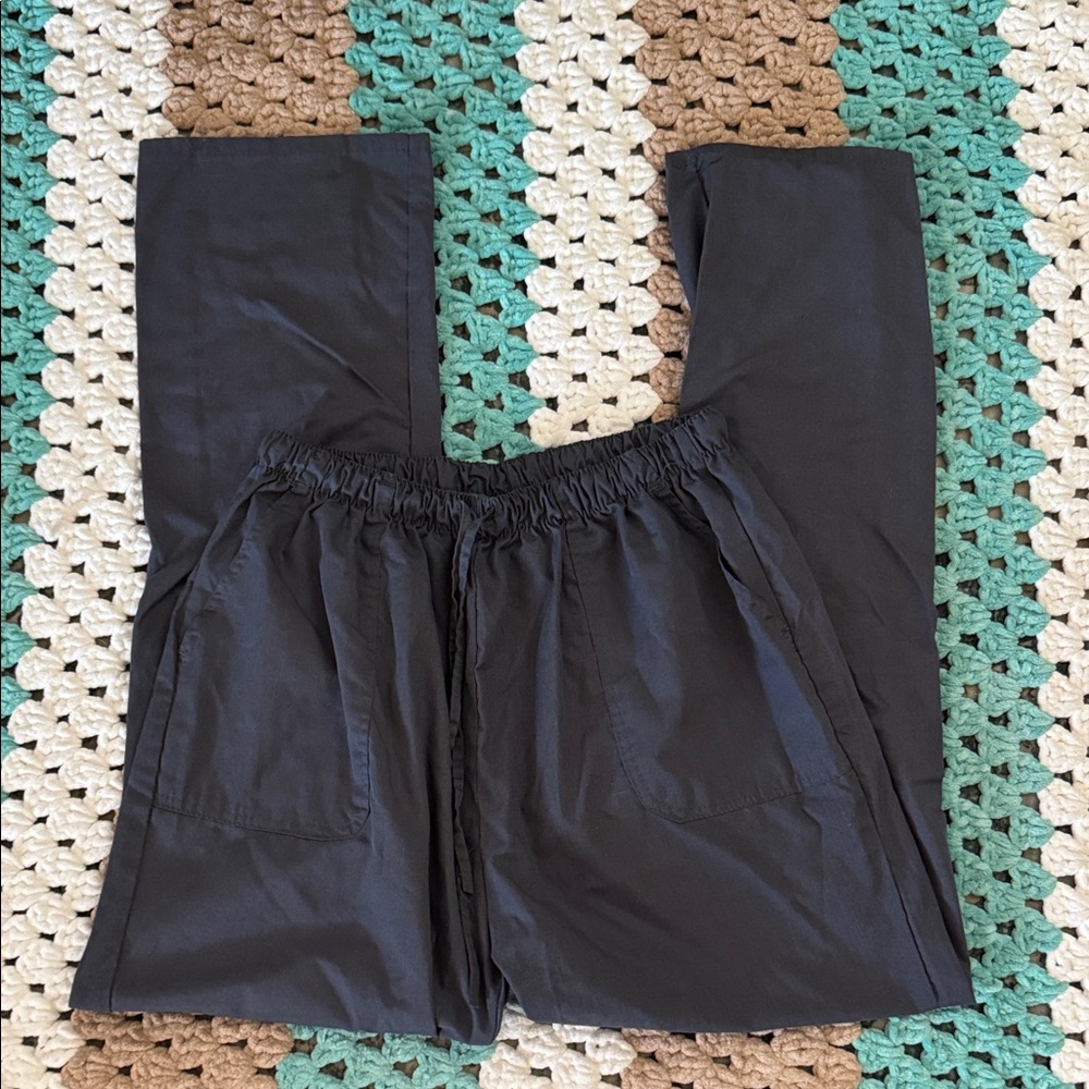 Denise Charcoal Gray Elastic Drawstring Waist Medical Scrub Pants Mens sz Medium